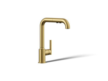 KOHLER Purist Pull-out kitchen sink faucet with three-function sprayhead