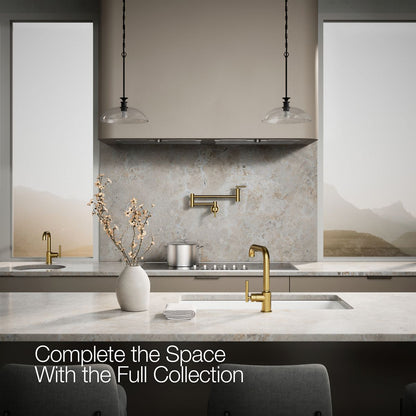 KOHLER Purist Pull-out kitchen sink faucet with three-function sprayhead