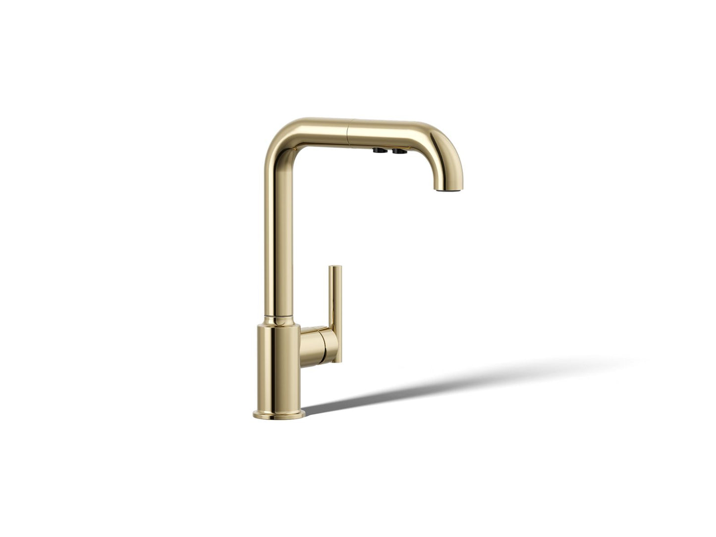 KOHLER Purist Pull-out kitchen sink faucet with three-function sprayhead