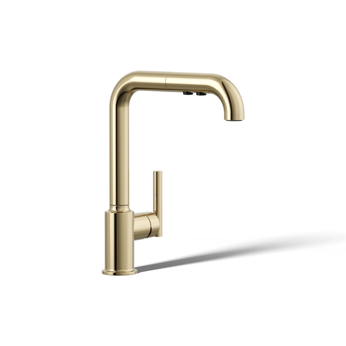 KOHLER Purist Pull-out kitchen sink faucet with three-function sprayhead