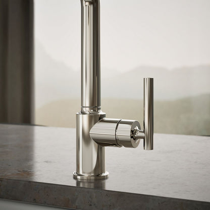 KOHLER Purist Pull-out kitchen sink faucet with three-function sprayhead