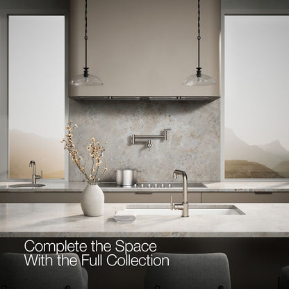 KOHLER Purist Pull-out kitchen sink faucet with three-function sprayhead