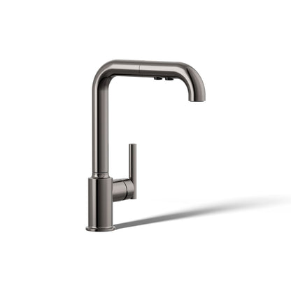 KOHLER Purist Pull-out kitchen sink faucet with three-function sprayhead