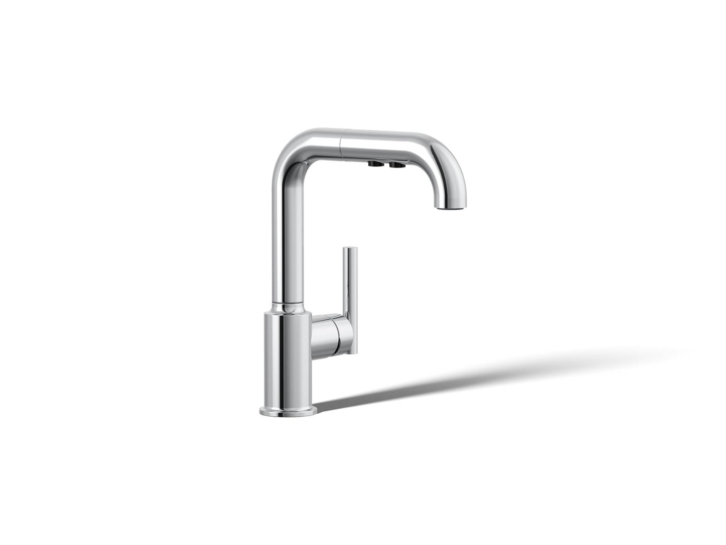 KOHLER Purist Pull-out kitchen sink faucet with three-function sprayhead