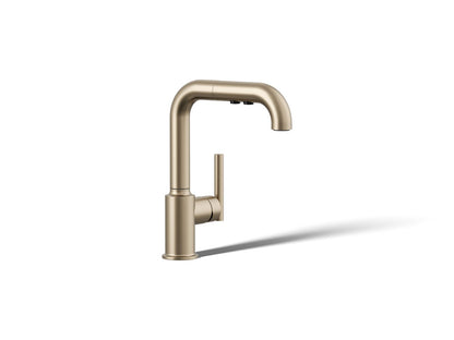 KOHLER Purist Pull-out kitchen sink faucet with three-function sprayhead
