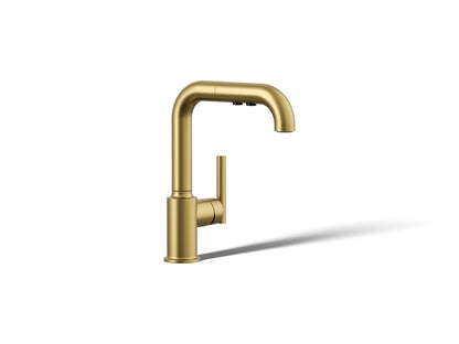 KOHLER Purist Pull-out kitchen sink faucet with three-function sprayhead