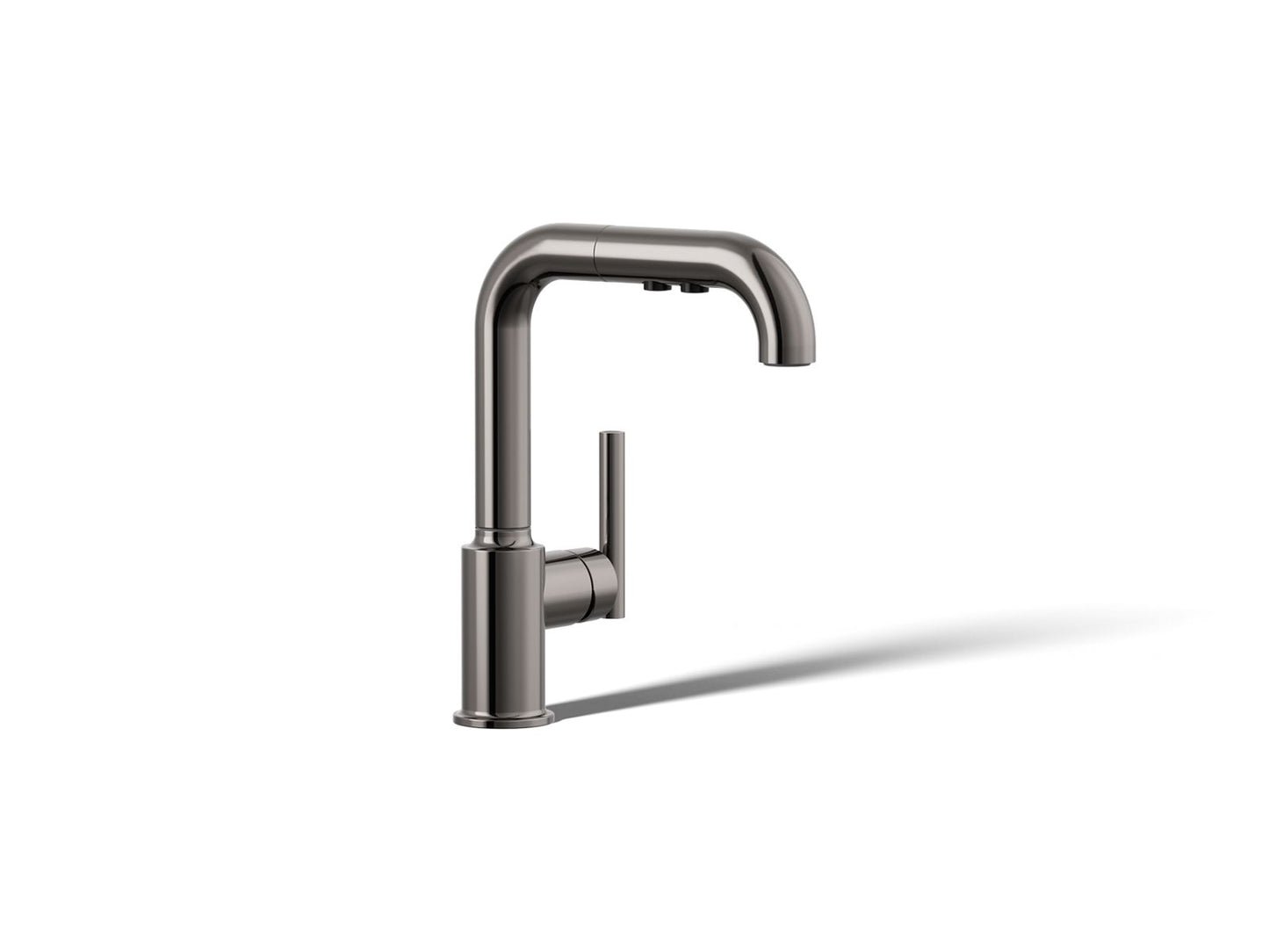 KOHLER Purist Pull-out kitchen sink faucet with three-function sprayhead