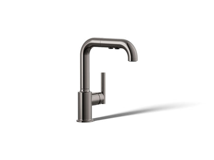 KOHLER Purist Pull-out kitchen sink faucet with three-function sprayhead