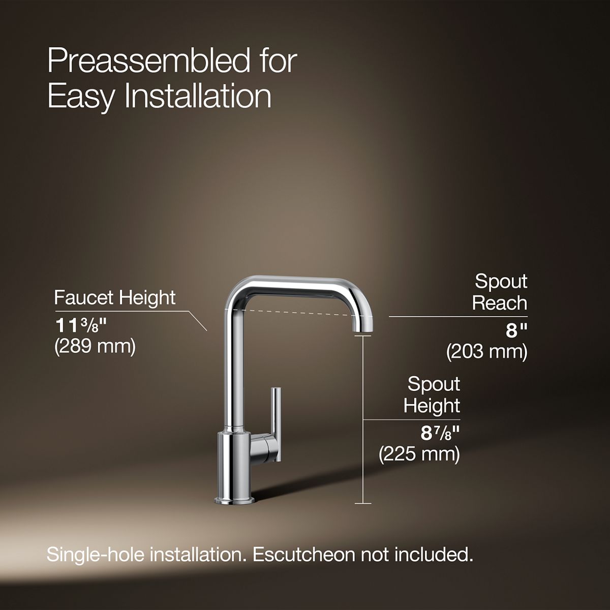 KOHLER Purist Single-handle kitchen sink faucet