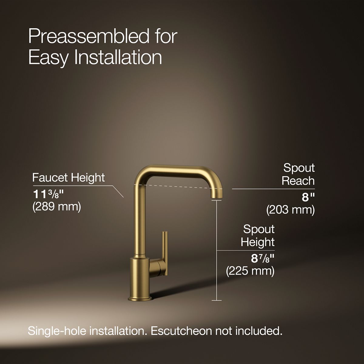 KOHLER Purist Single-handle kitchen sink faucet