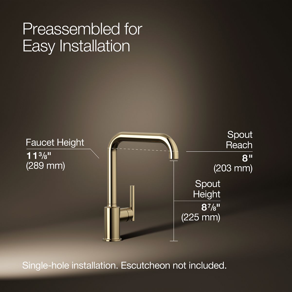 KOHLER Purist Single-handle kitchen sink faucet