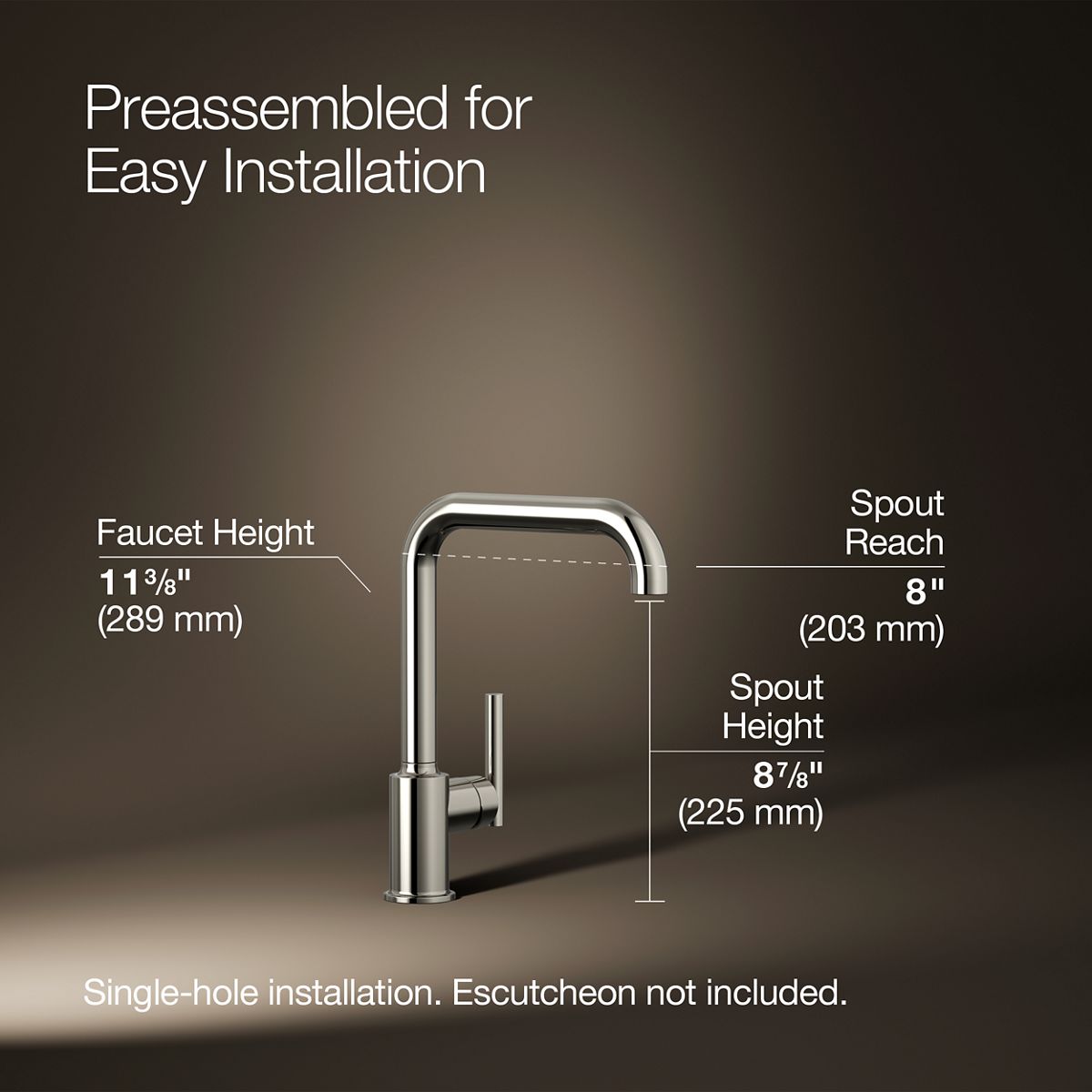 KOHLER Purist Single-handle kitchen sink faucet