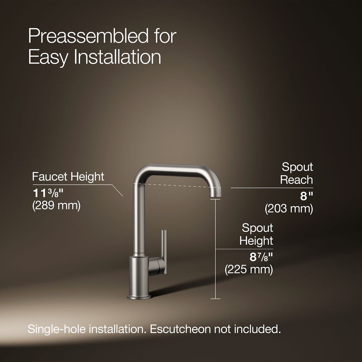 KOHLER Purist Single-handle kitchen sink faucet