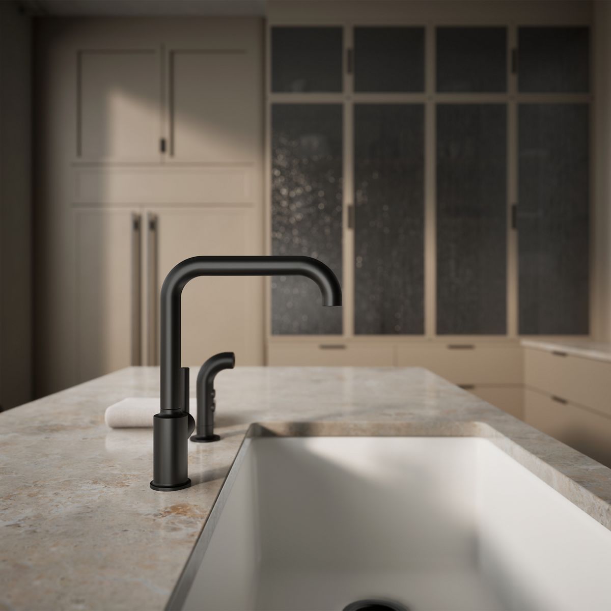 KOHLER Purist Single-handle kitchen sink faucet with side sprayer