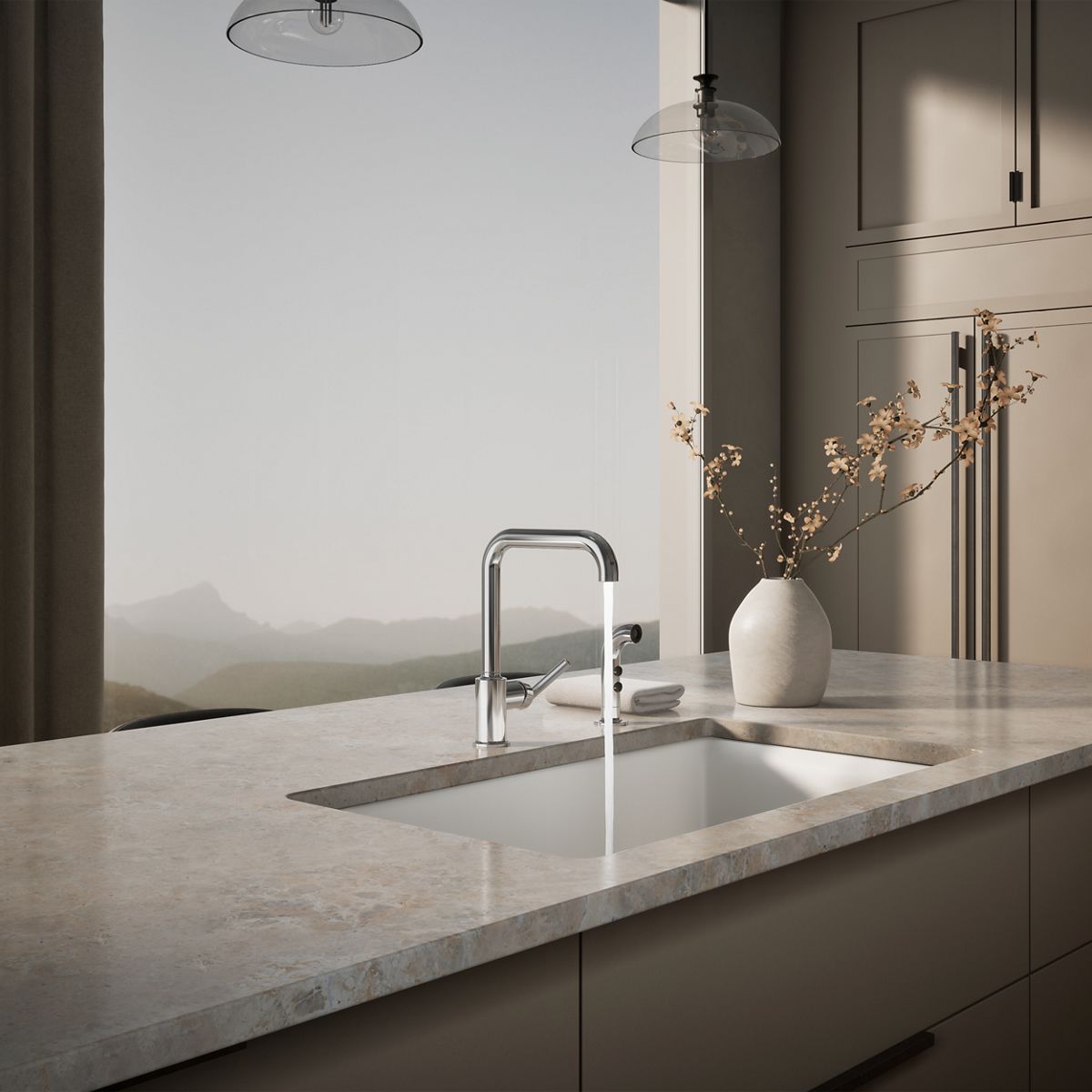 KOHLER Purist Single-handle kitchen sink faucet with side sprayer