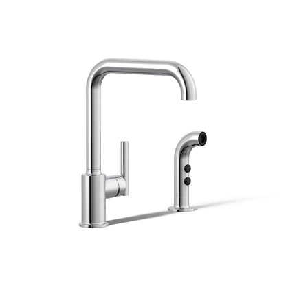 KOHLER Purist Single-handle kitchen sink faucet with side sprayer