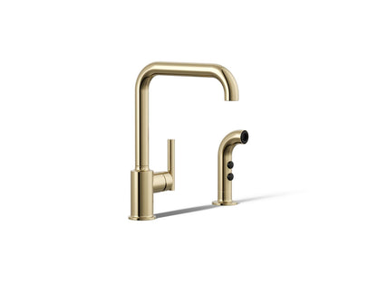 KOHLER Purist Single-handle kitchen sink faucet with side sprayer
