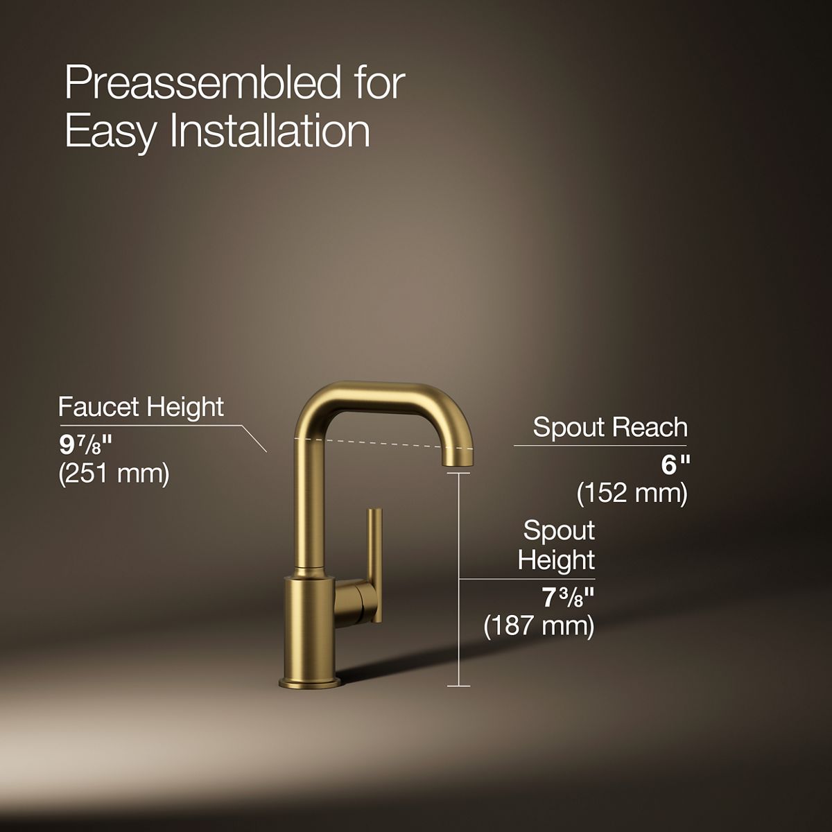 KOHLER Purist Single-handle bar sink faucet