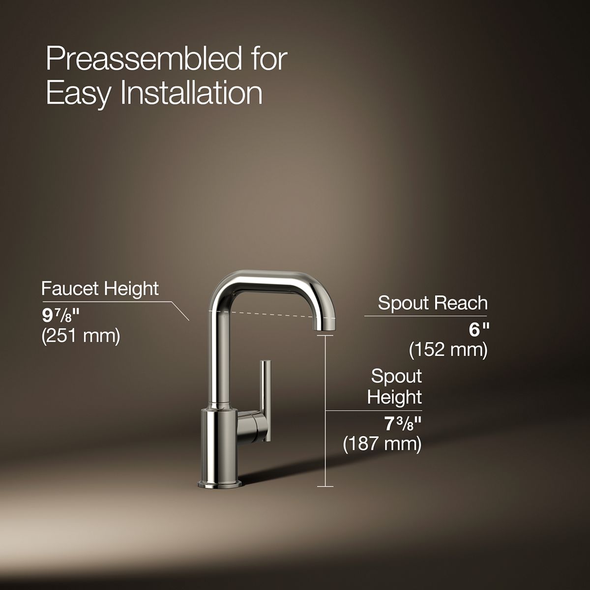 KOHLER Purist Single-handle bar sink faucet
