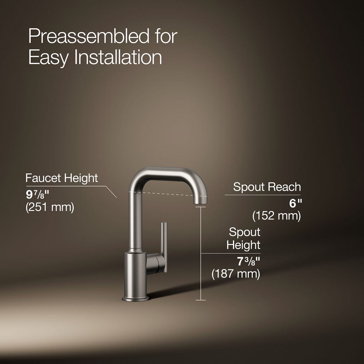 KOHLER Purist Single-handle bar sink faucet