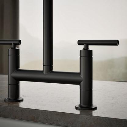 KOHLER Purist Two-hole bridge kitchen sink faucet