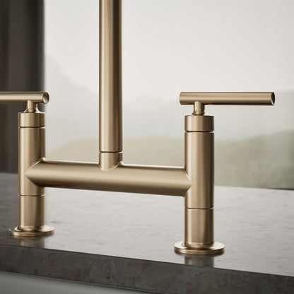 KOHLER Purist Two-hole bridge kitchen sink faucet