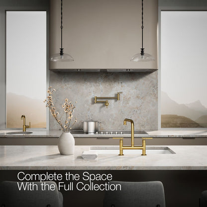 KOHLER Purist Two-hole bridge kitchen sink faucet