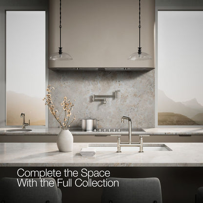 KOHLER Purist Two-hole bridge kitchen sink faucet
