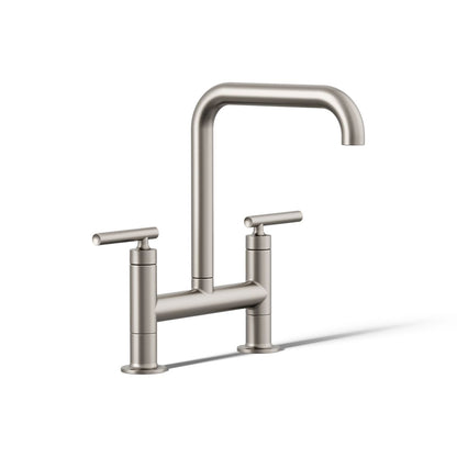 KOHLER Purist Two-hole bridge kitchen sink faucet
