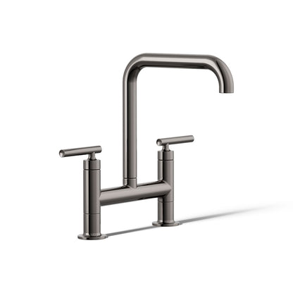 KOHLER Purist Two-hole bridge kitchen sink faucet