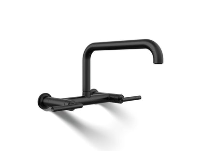 KOHLER Purist Two-hole wall-mount bridge kitchen sink faucet