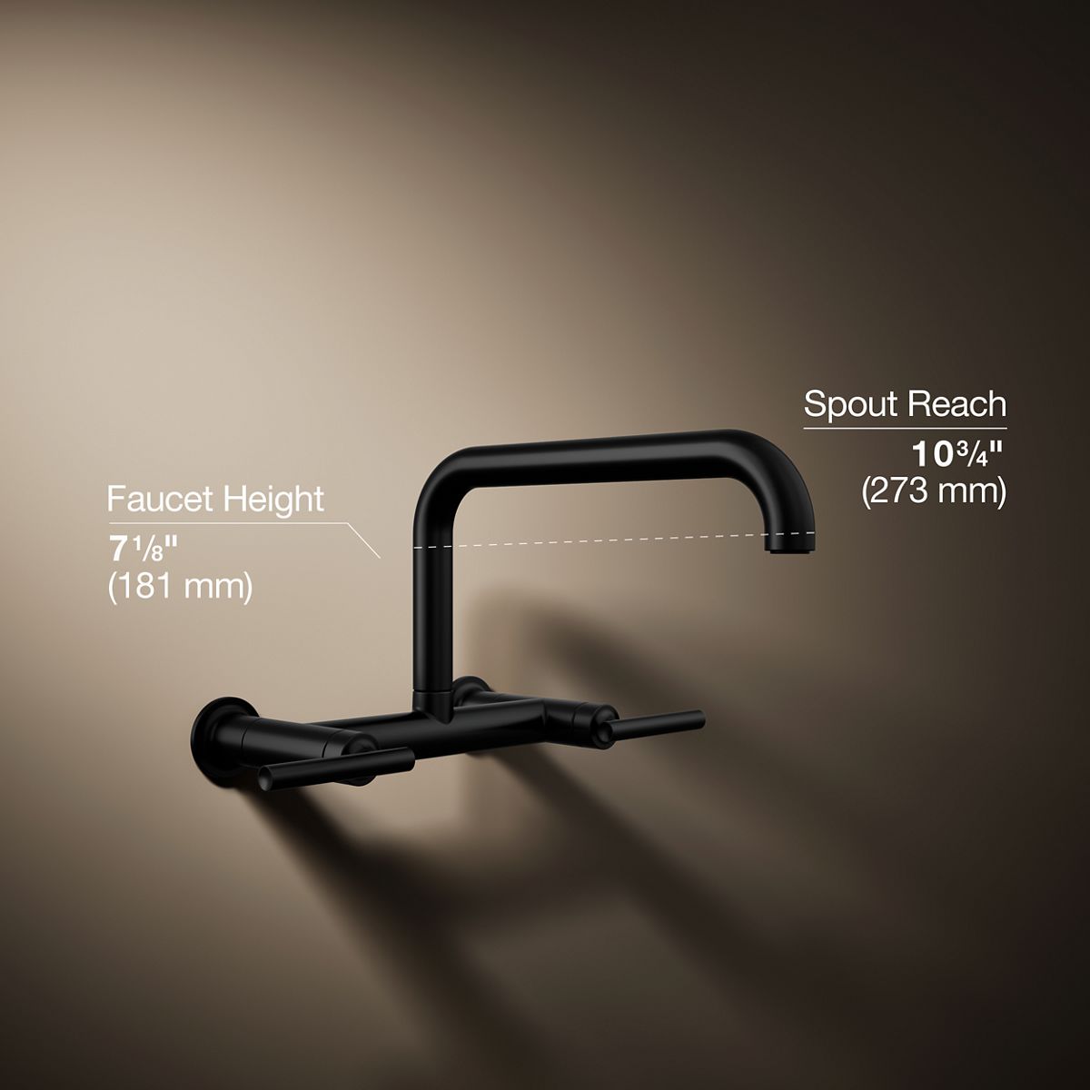 KOHLER Purist Two-hole wall-mount bridge kitchen sink faucet