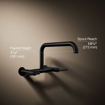 KOHLER Purist Two-hole wall-mount bridge kitchen sink faucet