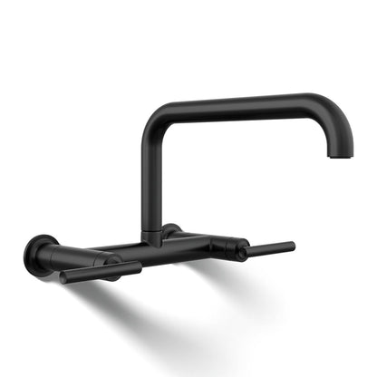 KOHLER Purist Two-hole wall-mount bridge kitchen sink faucet