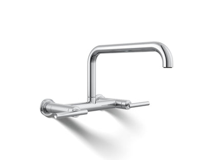 KOHLER Purist Two-hole wall-mount bridge kitchen sink faucet