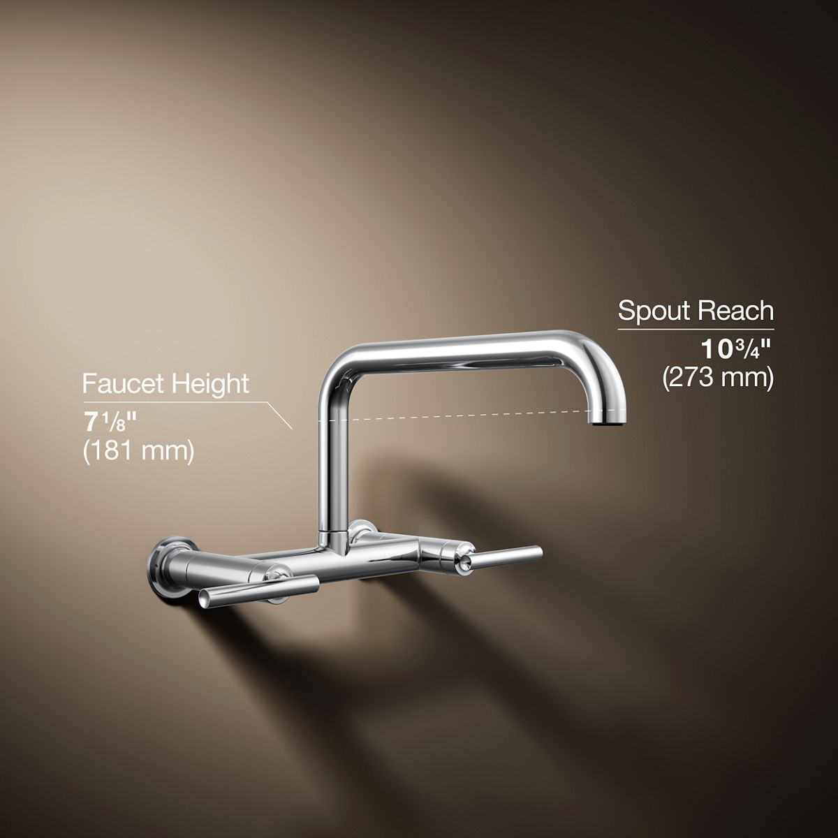 KOHLER Purist Two-hole wall-mount bridge kitchen sink faucet