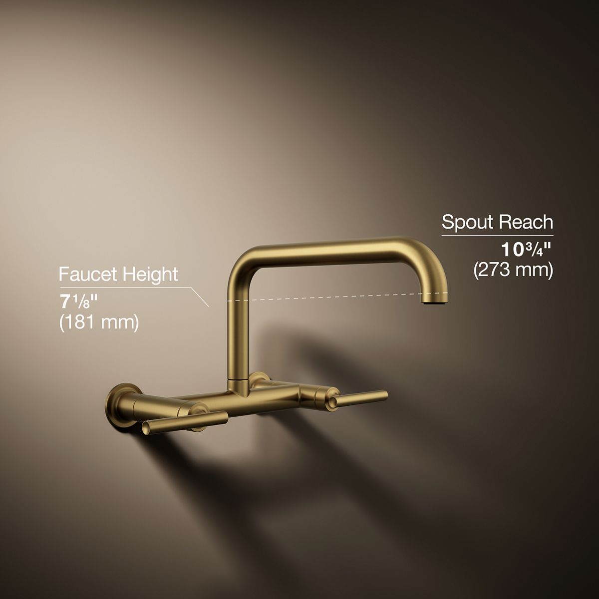 KOHLER Purist Two-hole wall-mount bridge kitchen sink faucet