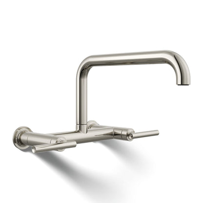 KOHLER Purist Two-hole wall-mount bridge kitchen sink faucet