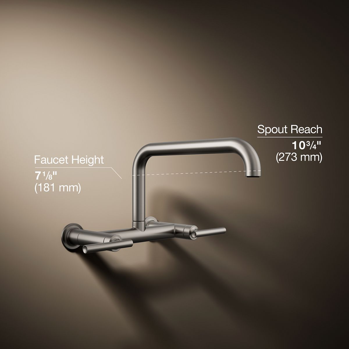 KOHLER Purist Two-hole wall-mount bridge kitchen sink faucet