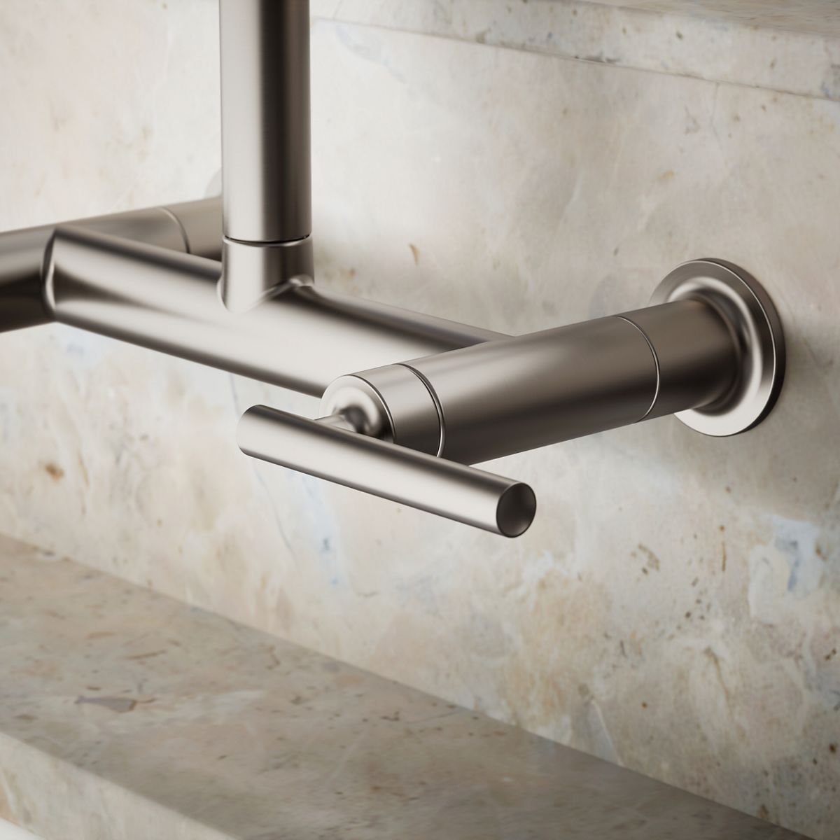 KOHLER Purist Two-hole wall-mount bridge kitchen sink faucet
