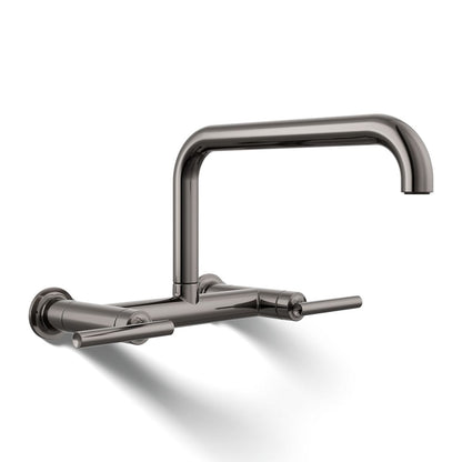 KOHLER Purist Two-hole wall-mount bridge kitchen sink faucet