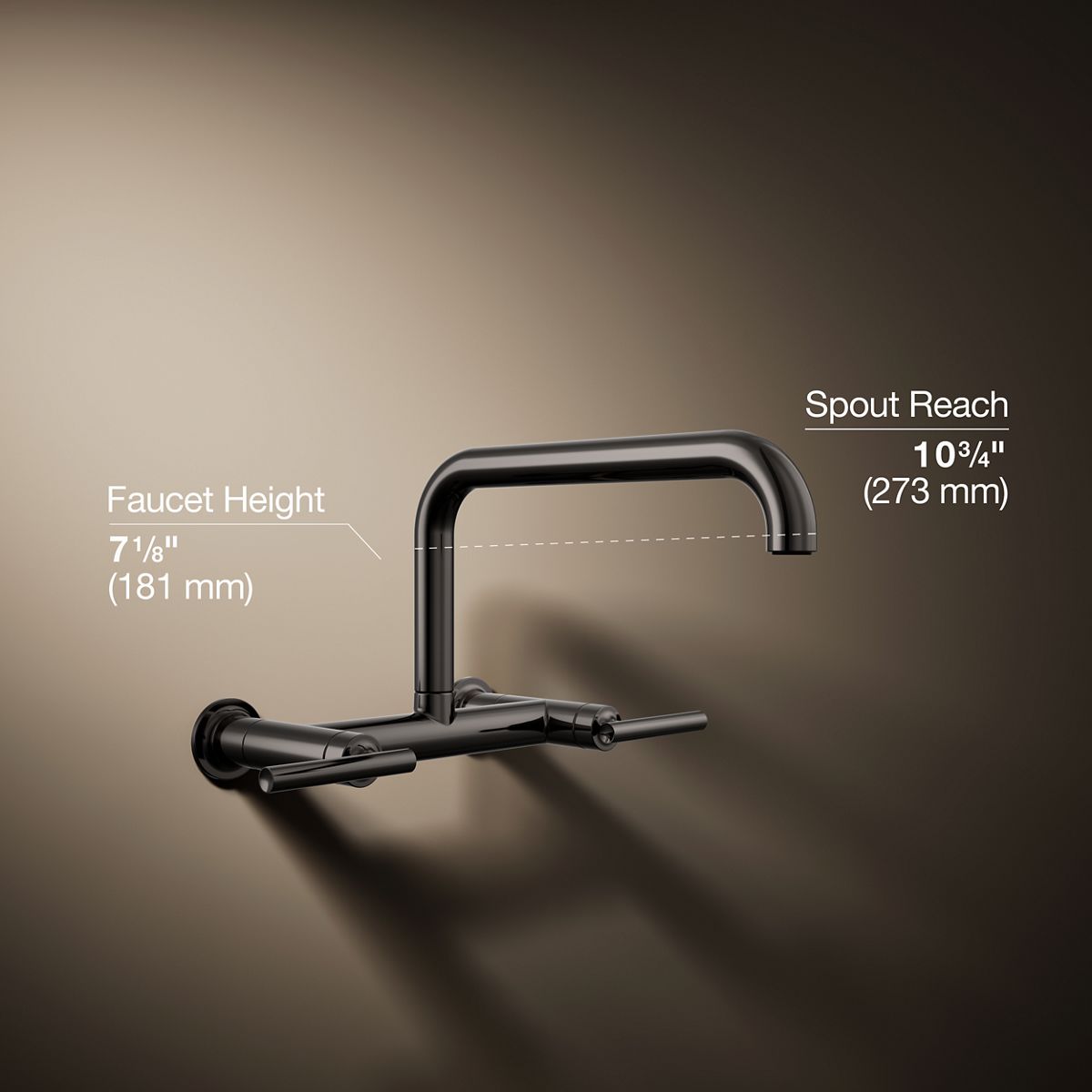 KOHLER Purist Two-hole wall-mount bridge kitchen sink faucet