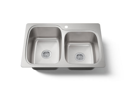 KOHLER K-75791-1 Verse 33" top-/undermount double-bowl kitchen sink