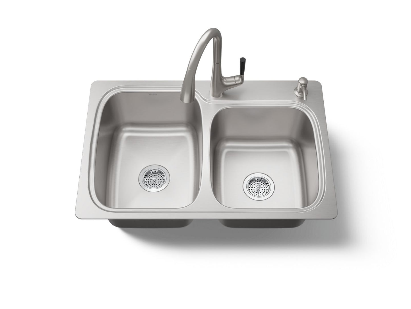 KOHLER K-75791-2PC All-In-One 33" top-/undermount double-bowl kitchen sink