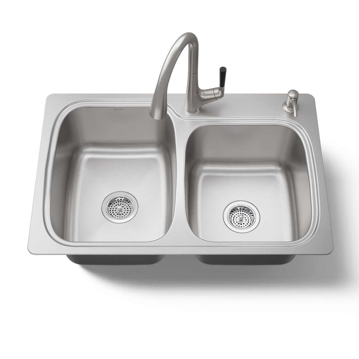 KOHLER K-75791-2PC All-In-One 33" top-/undermount double-bowl kitchen sink