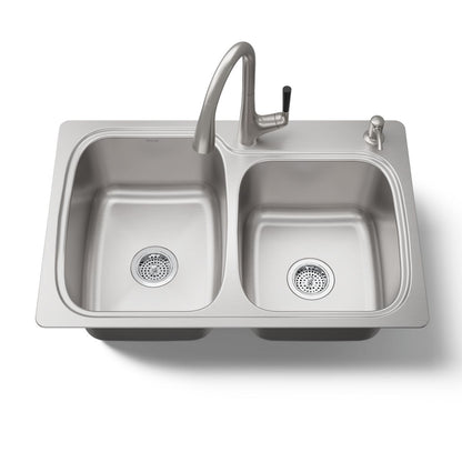KOHLER K-75791-2PC All-In-One 33" top-/undermount double-bowl kitchen sink
