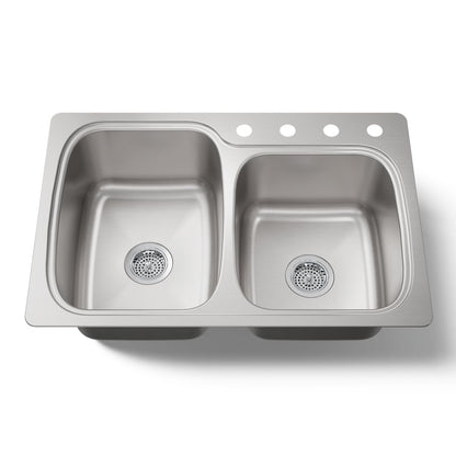 KOHLER K-75791-4 Verse 33" top-/undermount double-bowl kitchen sink
