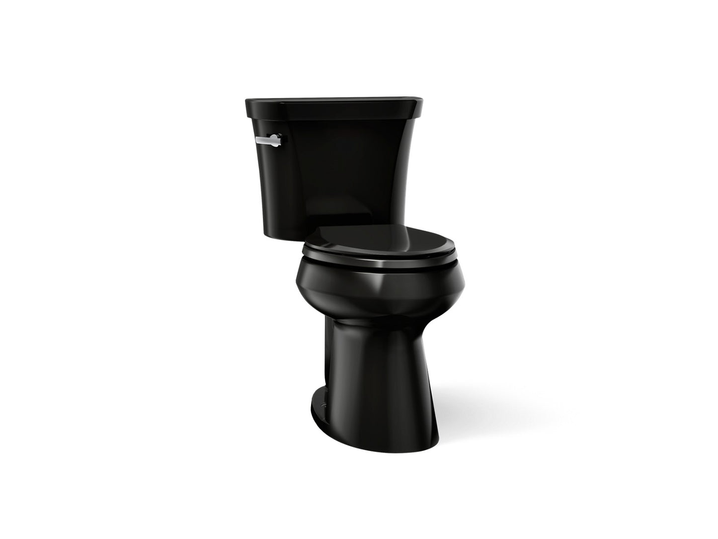 KOHLER K-76301 Highline ComForteeight Two-piece elongated 1.28 gpf chair height toilet, black