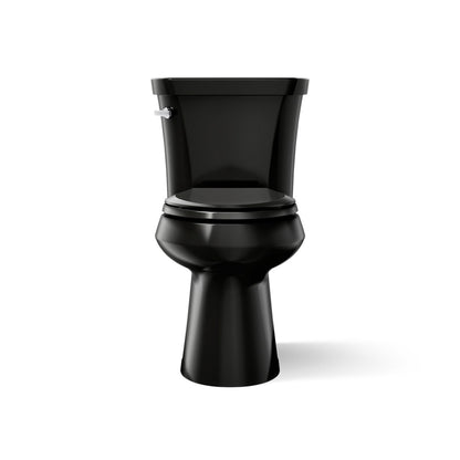 KOHLER K-76301 Highline ComForteeight Two-piece elongated 1.28 gpf chair height toilet, black - view 2