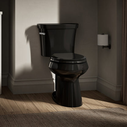 KOHLER K-76301 Highline ComForteeight Two-piece elongated 1.28 gpf chair height toilet, black - view 4